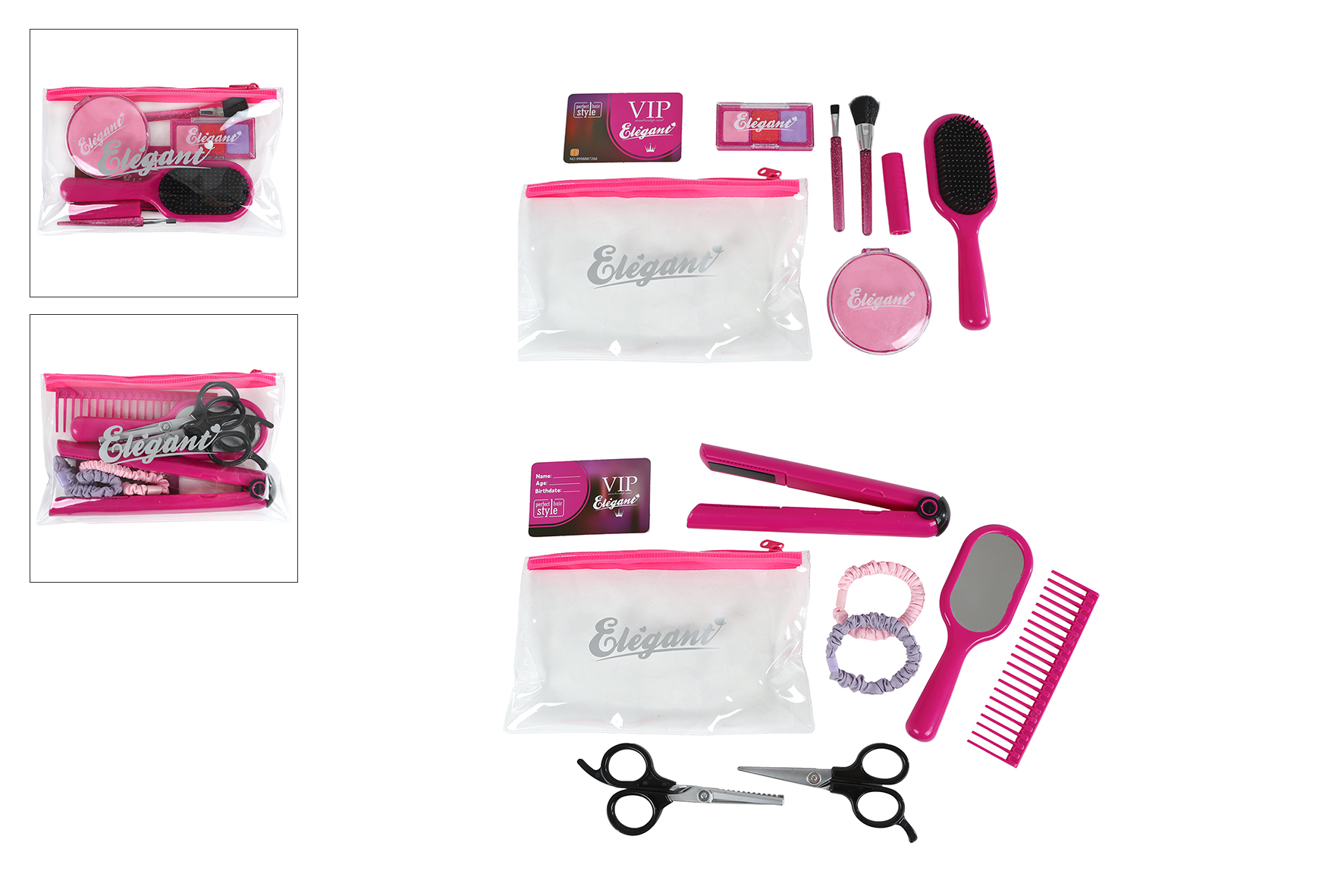 Haar/make-up set in etui 7-8dlg 2ass