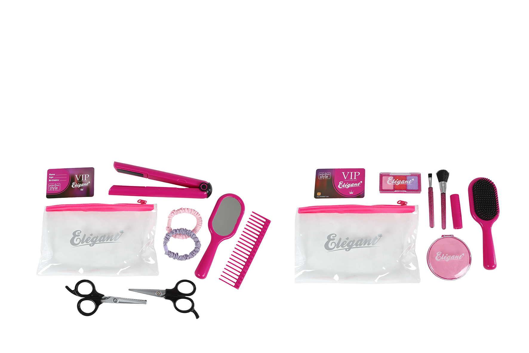Haar/make-up set in etui 7-8dlg 2ass