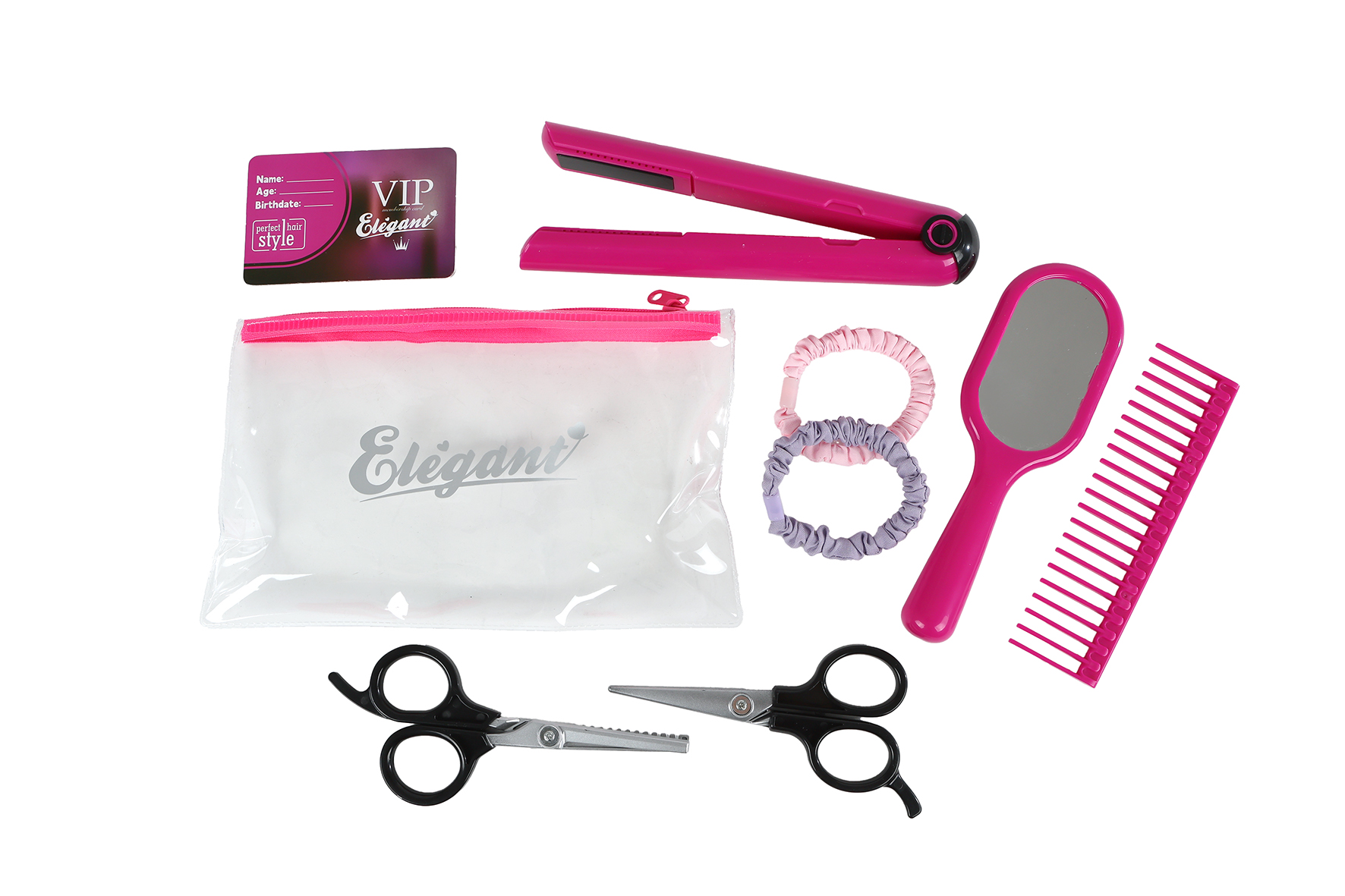 Haar/make-up set in etui 7-8dlg 2ass