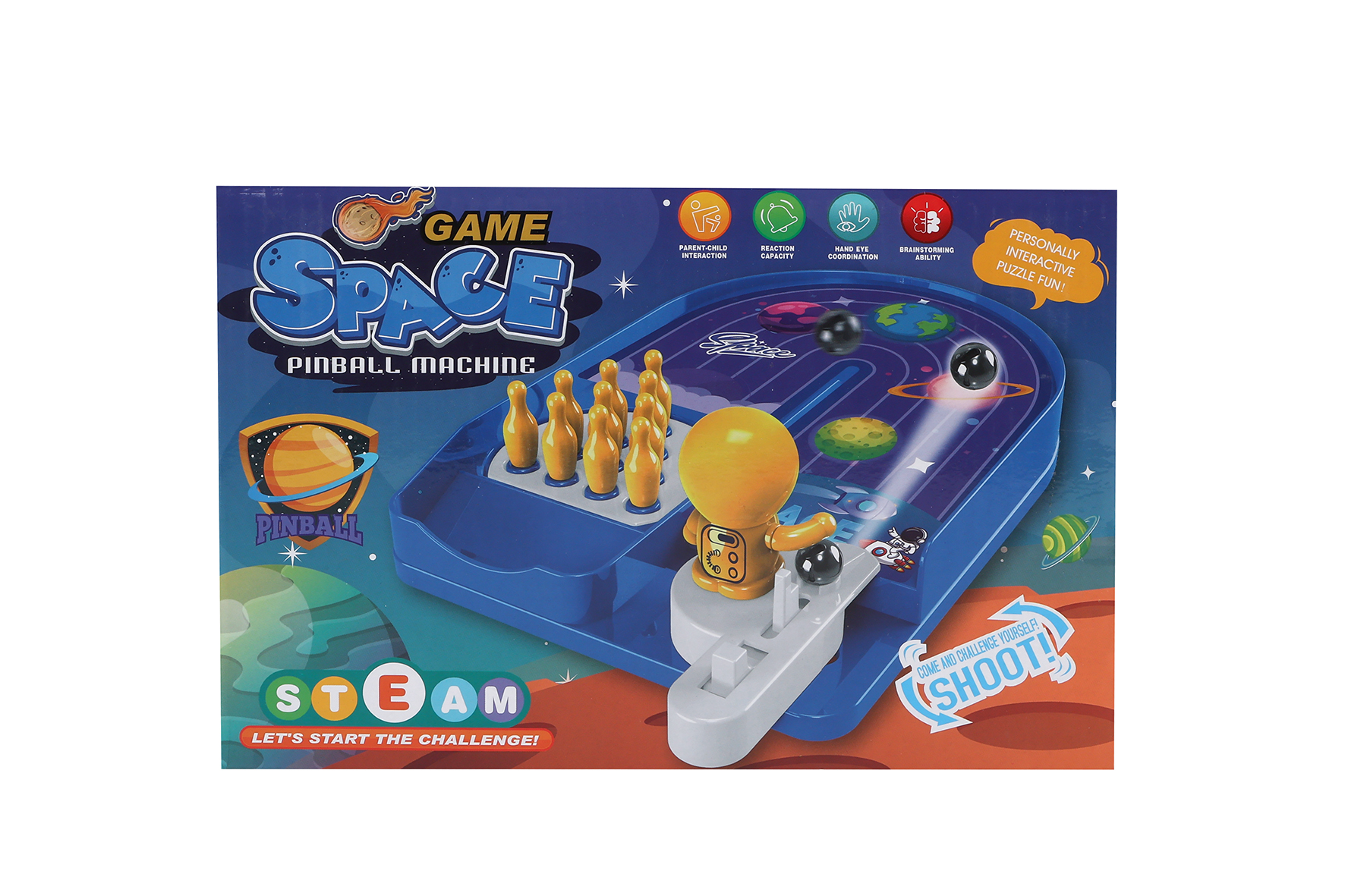 Pinball bowling game 2ass 19x13x3,5cm