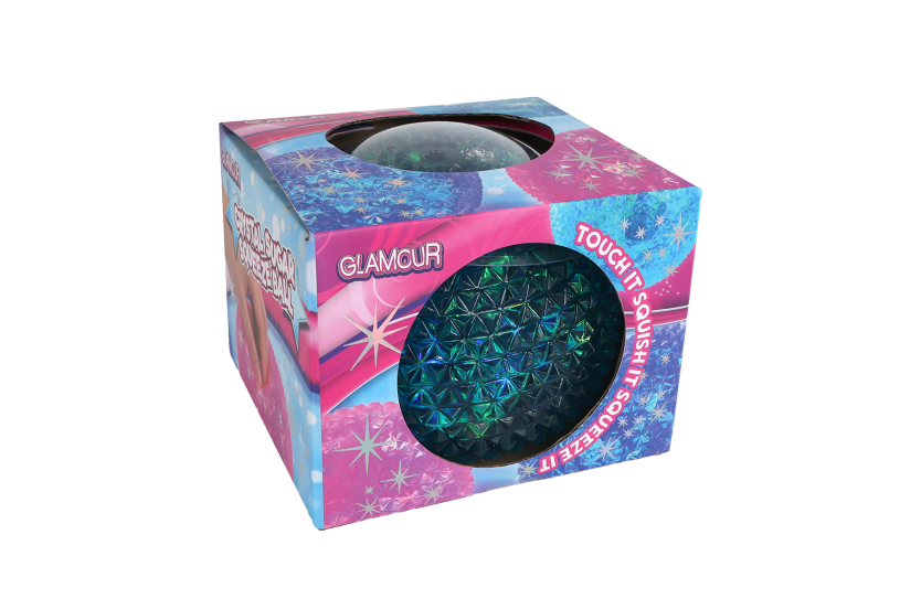 Glamour mega kristal sugar stressbal 750gram 3ass 10cm