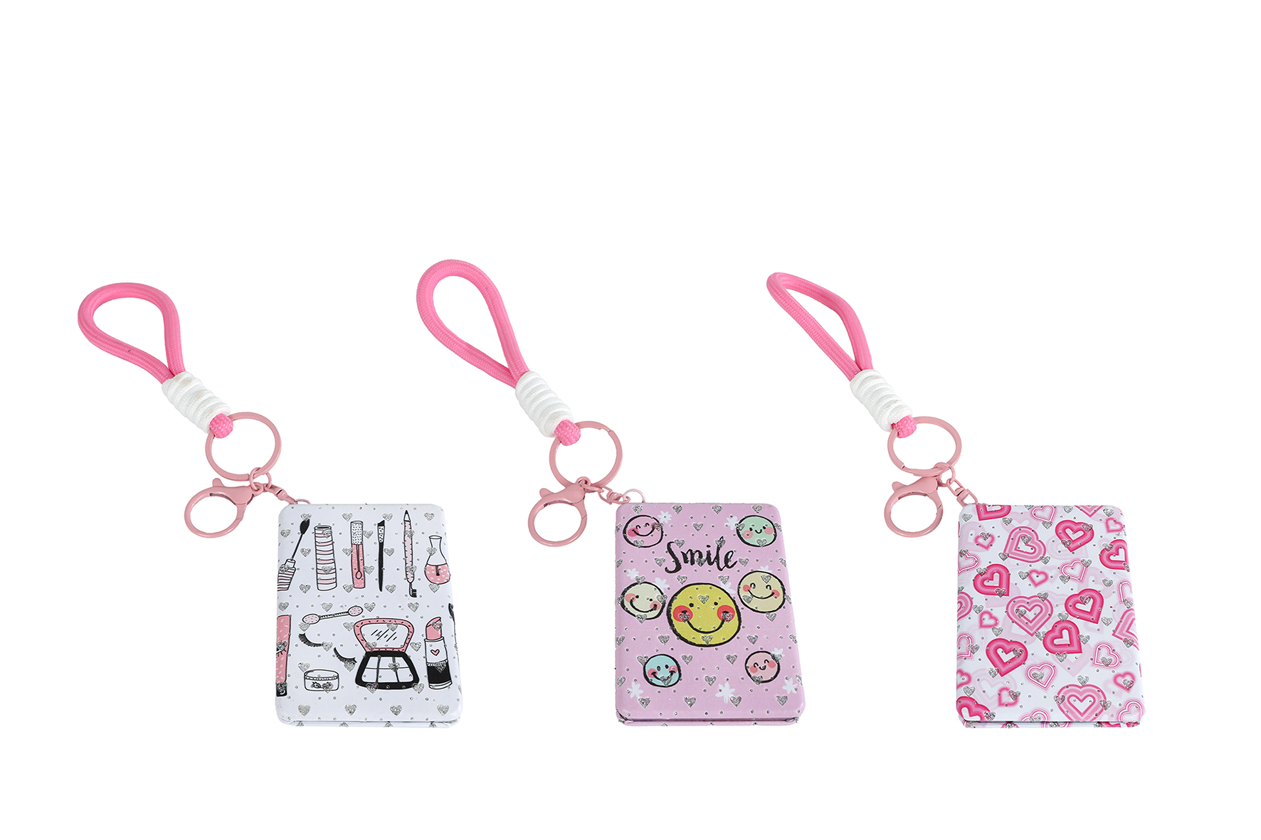 Petit Paris make-up spiegeltje aan sleutelhangerkoord 7cm