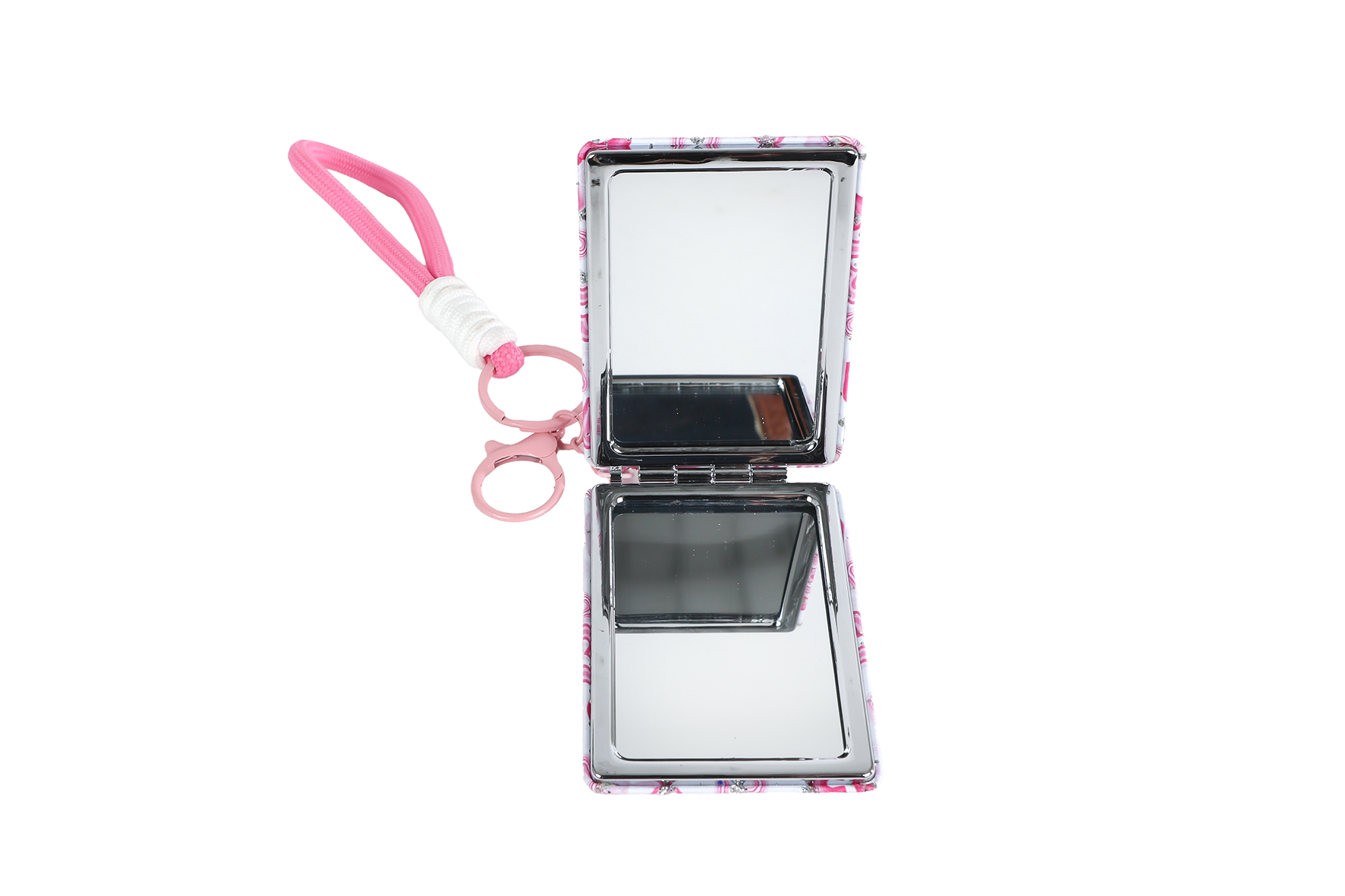 Petit Paris make-up spiegeltje aan sleutelhangerkoord 7cm