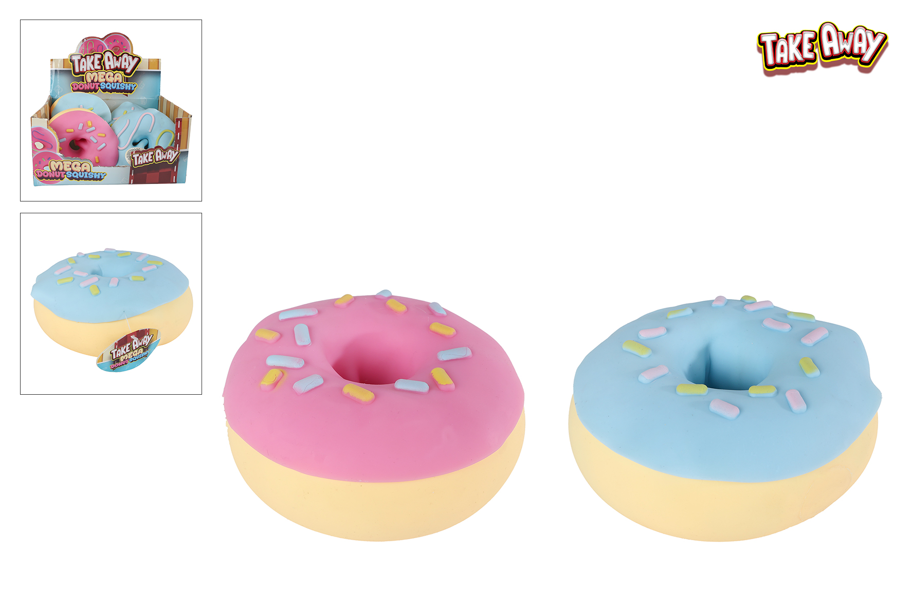 Take Away Jumbo Squishy Donut 2ass 16x16x7cm
