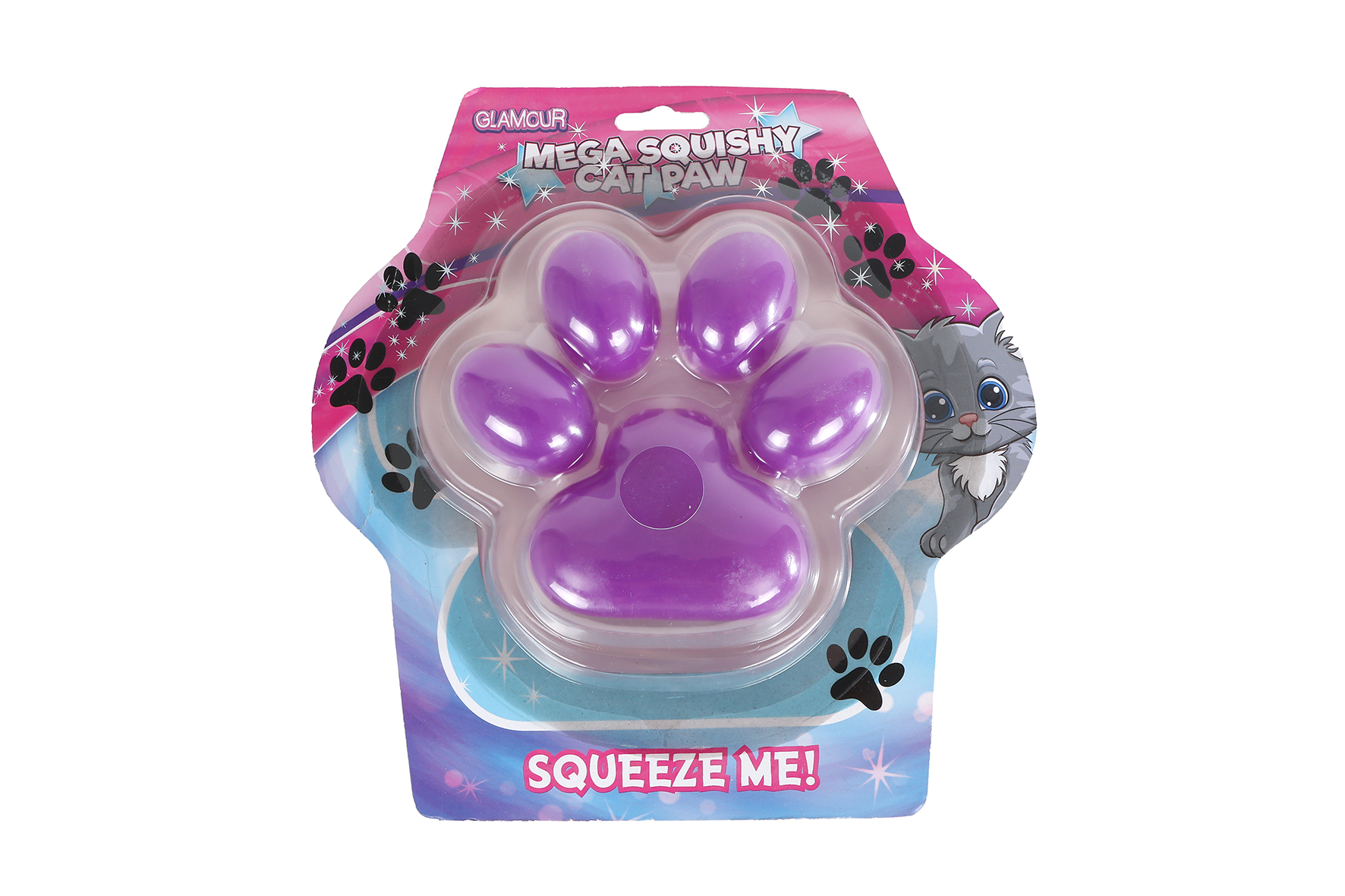 Glamour squishy mega kattenpoot 500gram 6ass 17cm