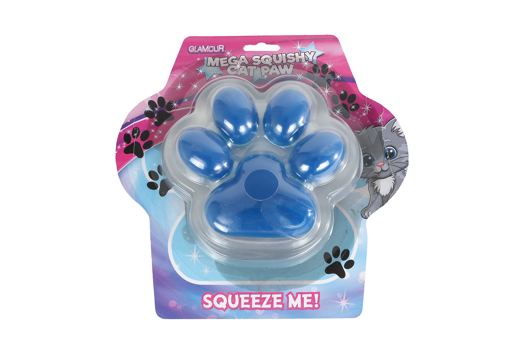 Glamour squishy mega kattenpoot 500gram 6ass 17cm