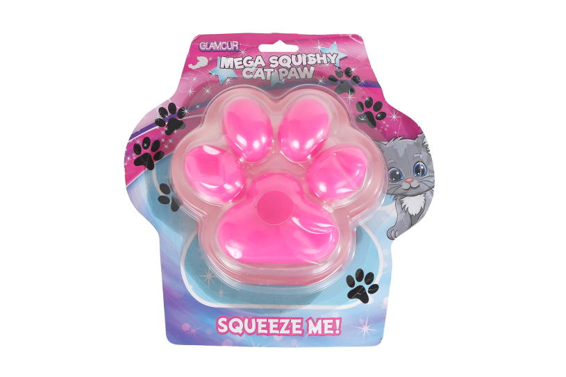 Glamour squishy mega kattenpoot 500gram 6ass 17cm