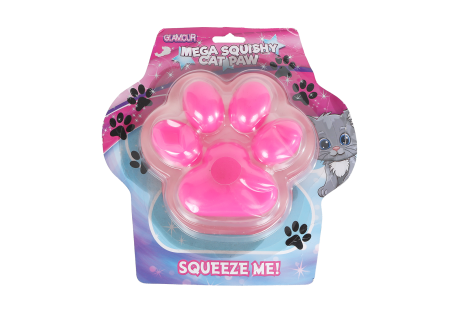 Glamour squishy mega kattenpoot 500gram 6ass 17cm