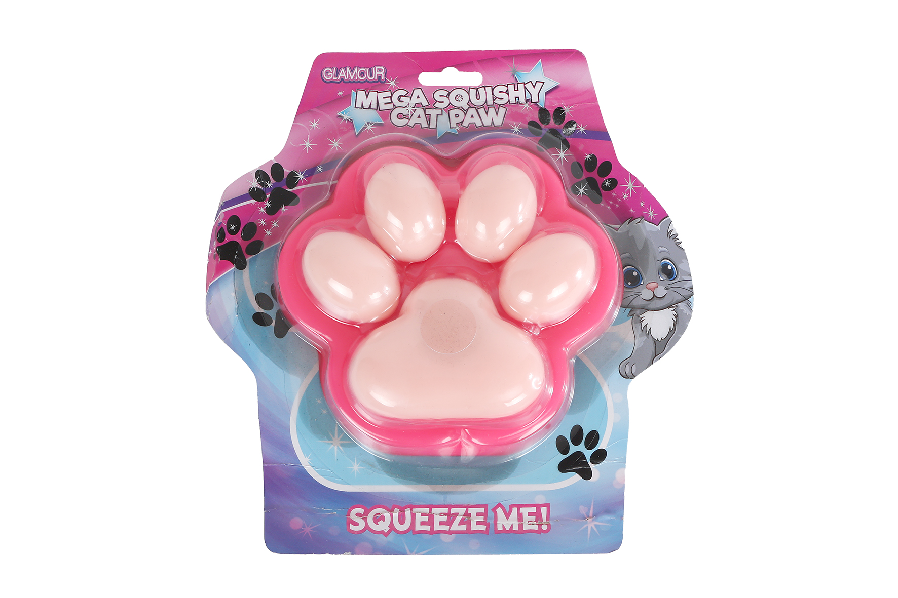Glamour squishy mega kattenpoot 500gram 6ass 17cm