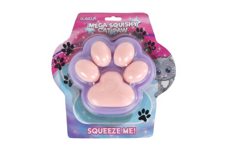 Glamour squishy mega kattenpoot 500gram 6ass 17cm