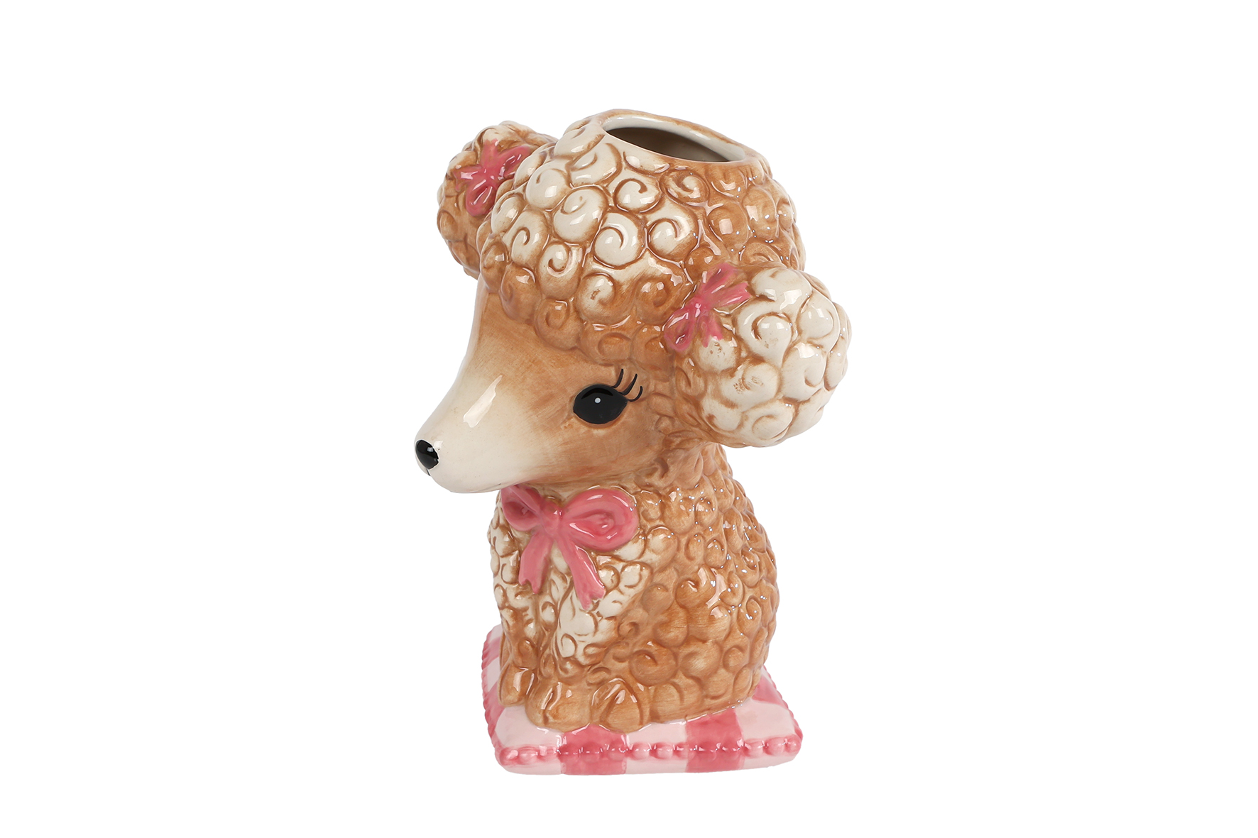 Vaas Animals multicolor aardewerk 15x11x18cm assorti