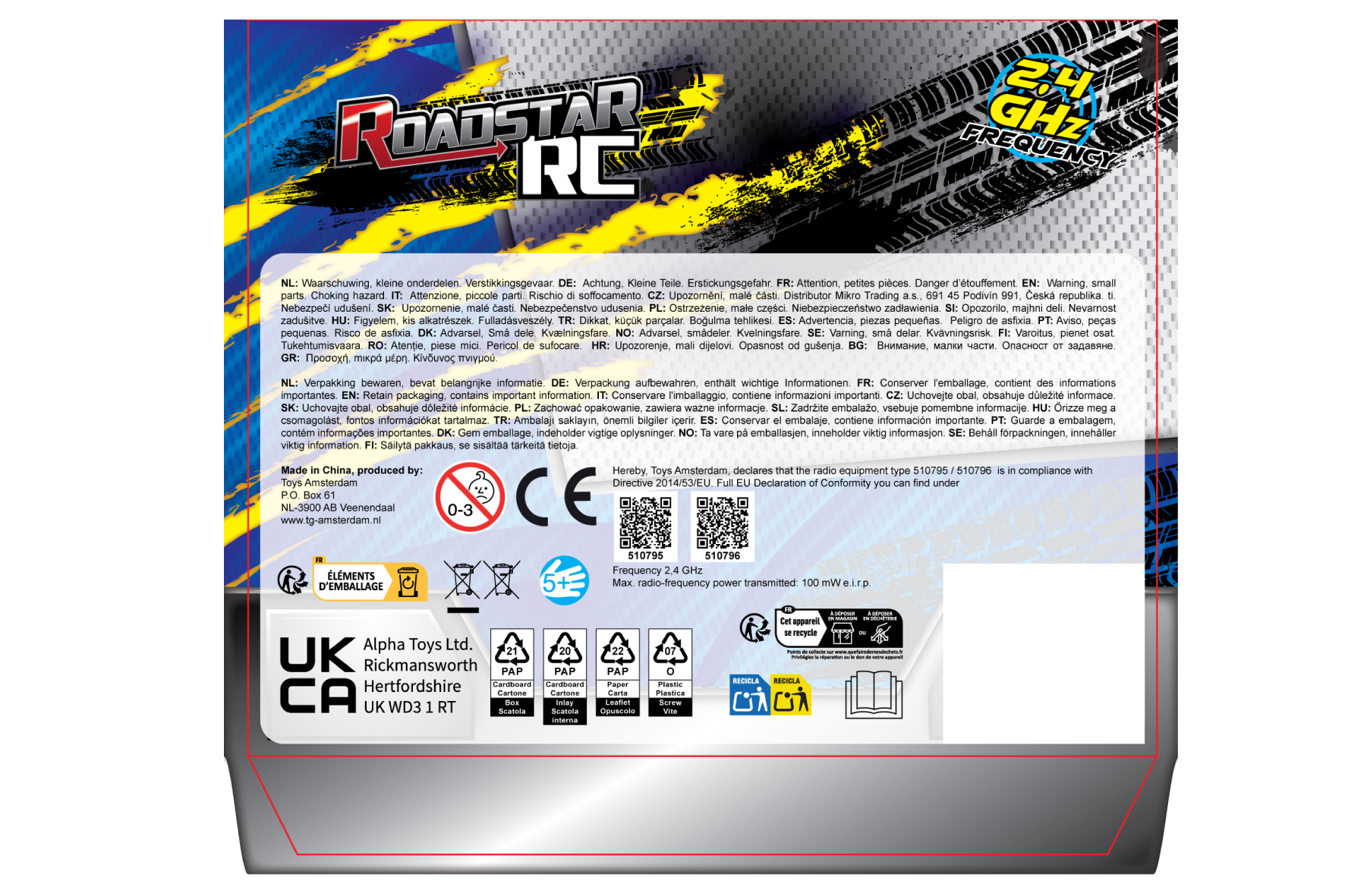 Roadstar Formula race auto met licht 2.4GHz 13,5cm - Rood