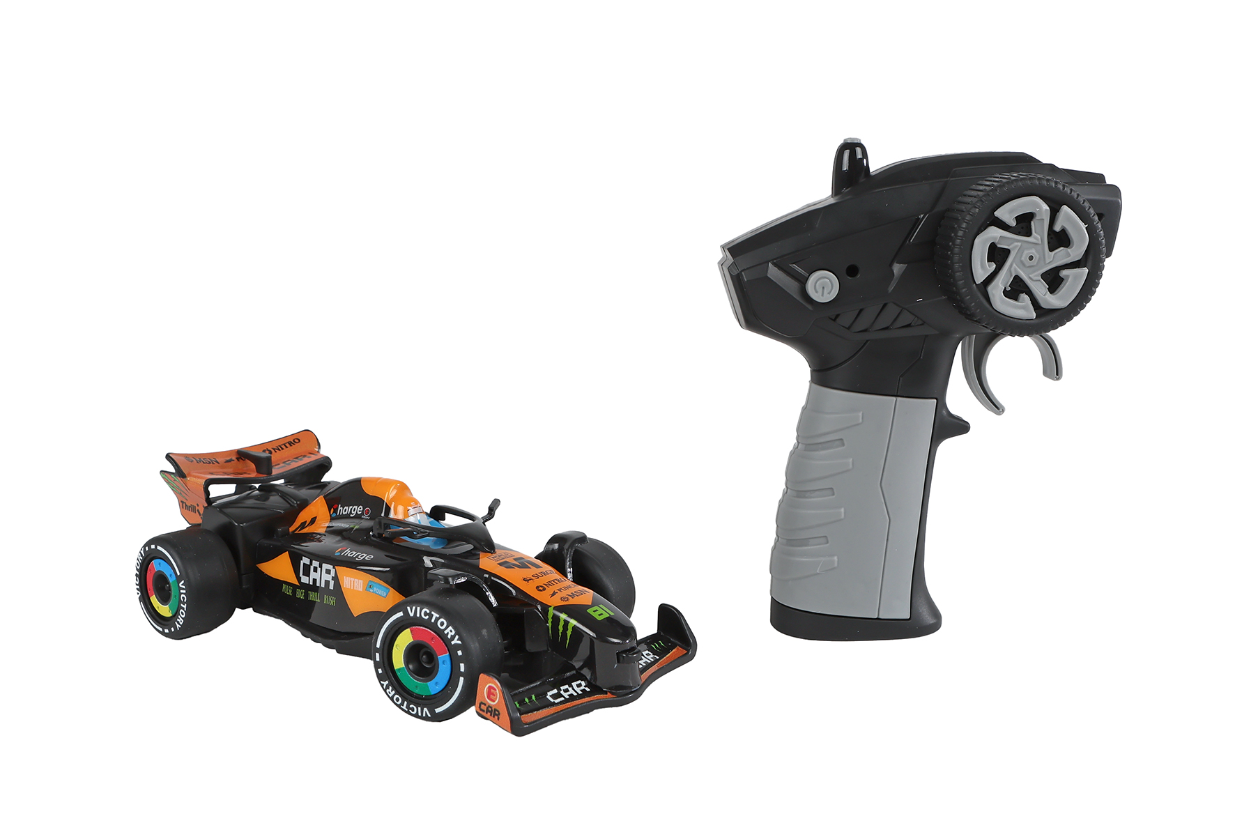 Roadstar Formula race auto met licht 2.4GHz 13,5cm - Oranje