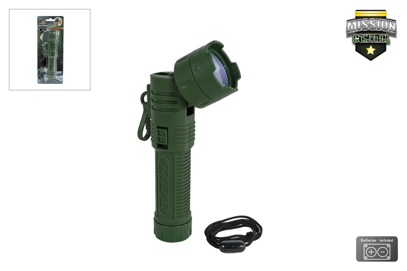 Mission Control Zaklamp 16cm met 90gr functie incl batterij