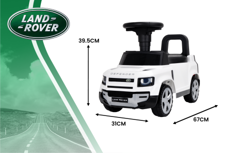 Land Rover loopauto wit met geluid 67cm