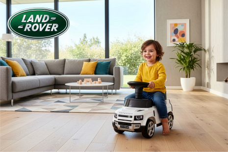 Land Rover loopauto wit met geluid 67cm