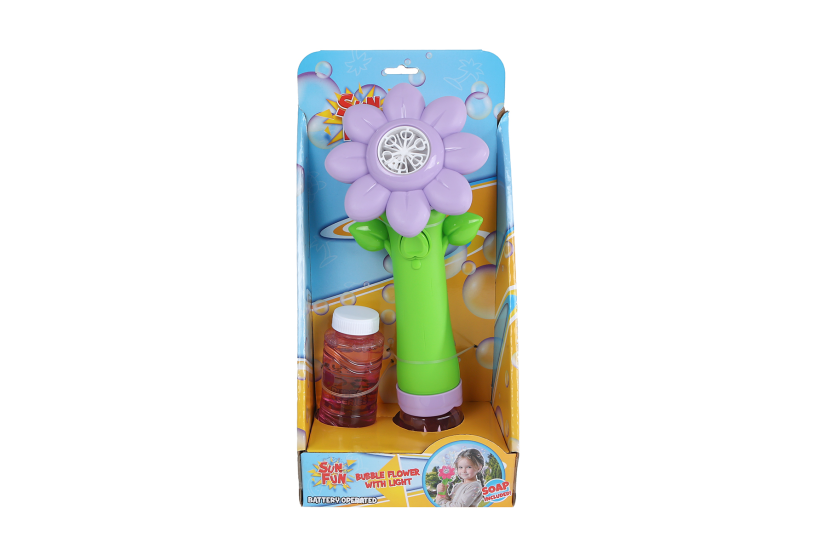 Sun Fun bellenblaas bloem met licht 90ml 2ass kleur 27cm B/O