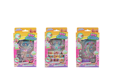 Armbandje maken met stickers en kralen 3ass
