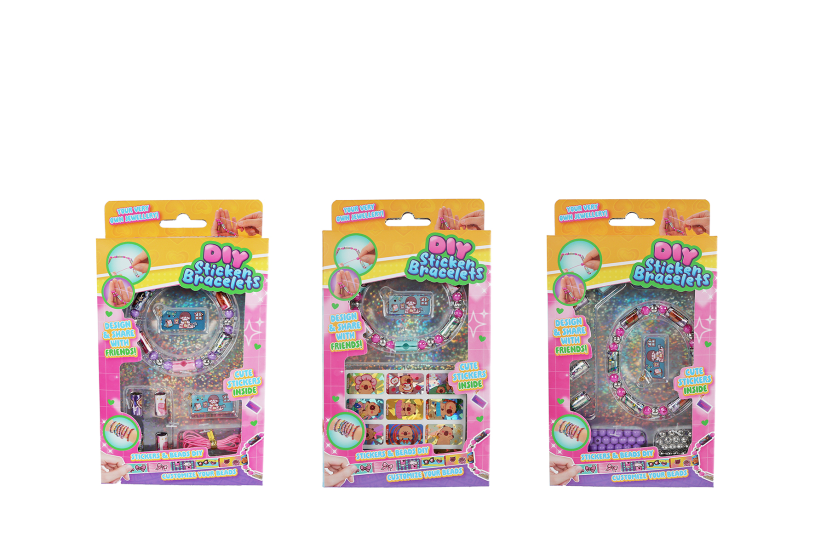 Armbandje maken met stickers en kralen 3ass