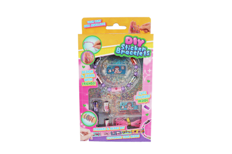 Armbandje maken met stickers en kralen 3ass