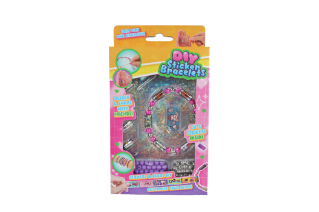 Armbandje maken met stickers en kralen 3ass