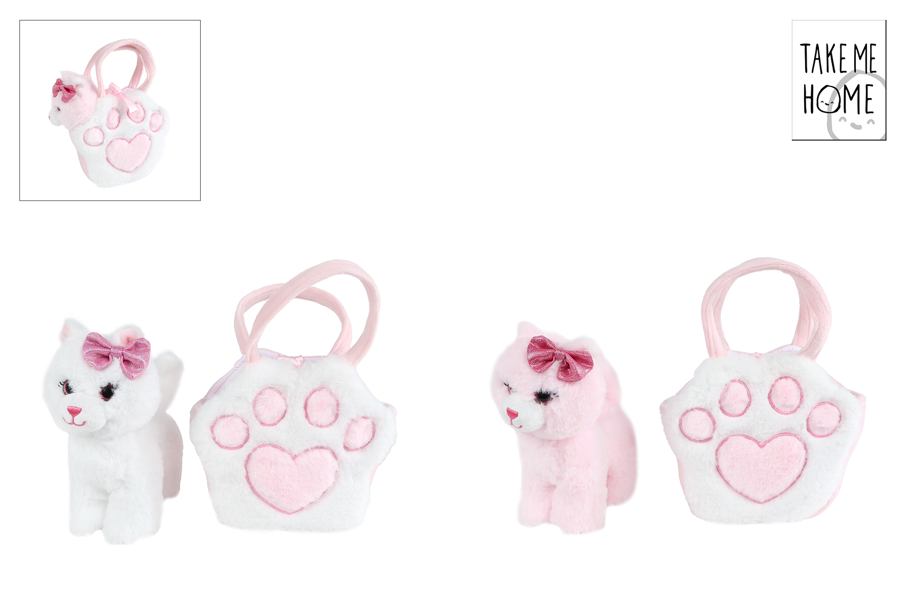 Take Me Home poes in tasje pluche 2ass 20cm