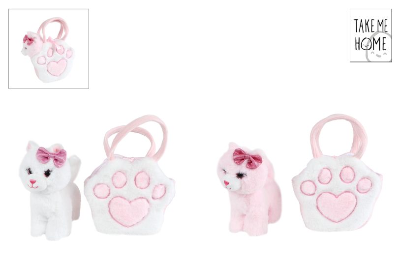 Take Me Home poes in tasje pluche 2ass 20cm