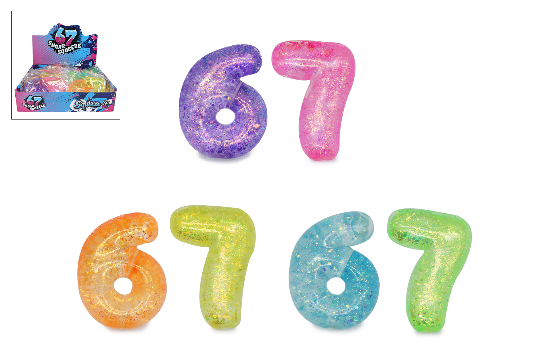 Six Seven slowrise sugar squishy cijfer 2stuks 10cm