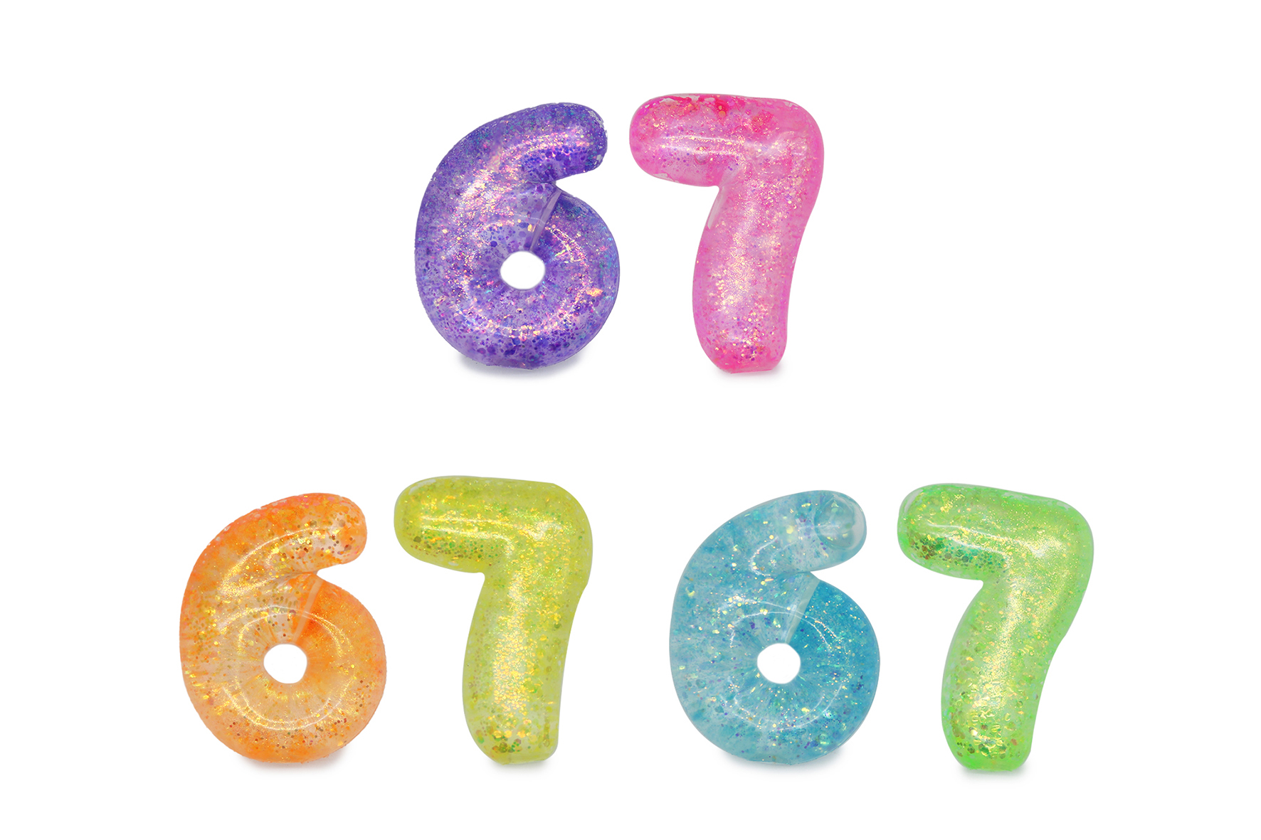 Six Seven slowrise sugar squishy cijfer 2stuks 10cm