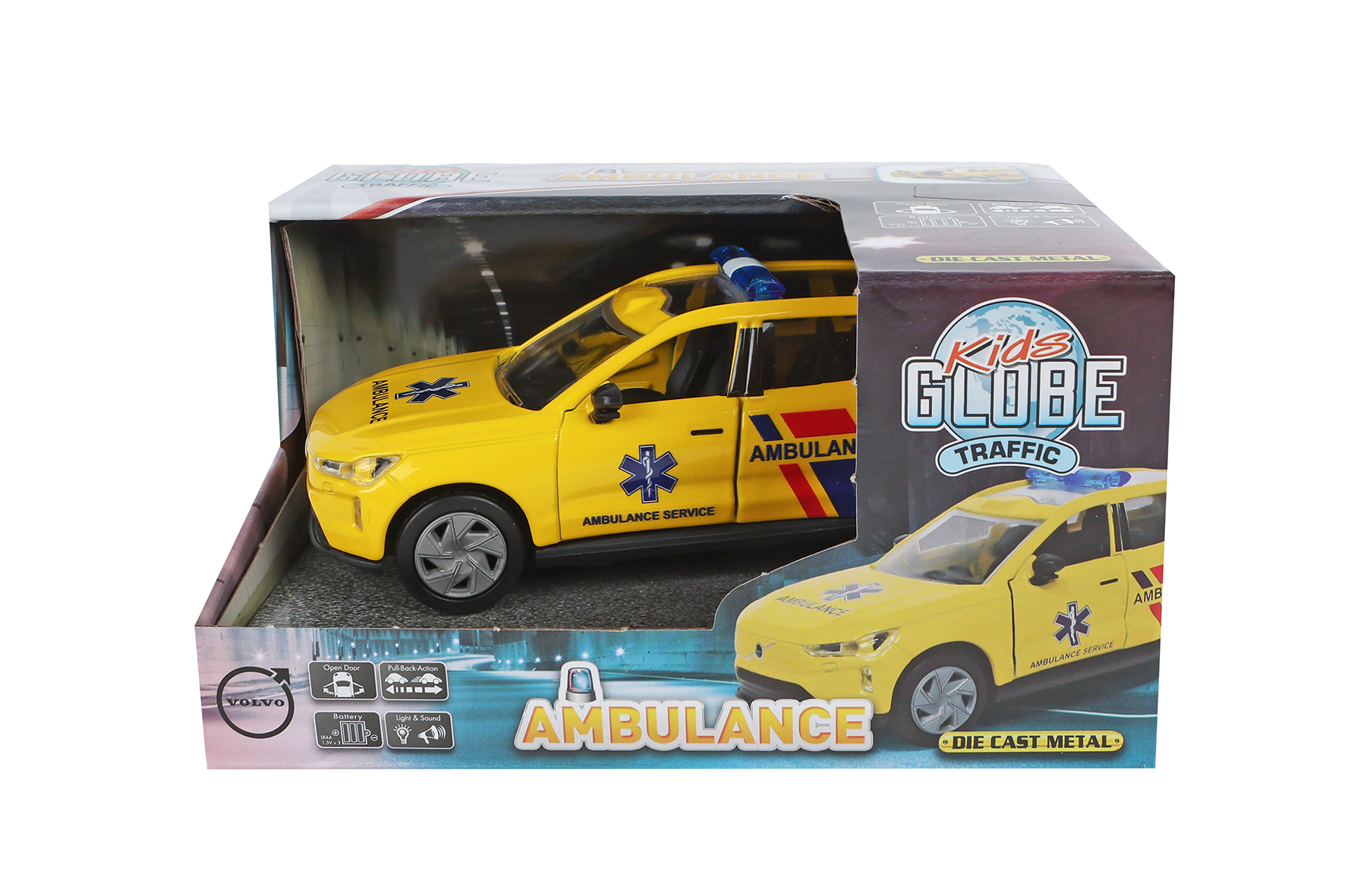 Kids Globe Ambulance Volvo EX90 die cast L/G 13,5cm