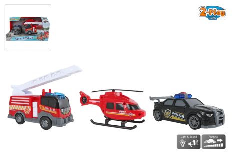 2-Play 3 hulpvoertuigen free wheel licht geluid 15cm