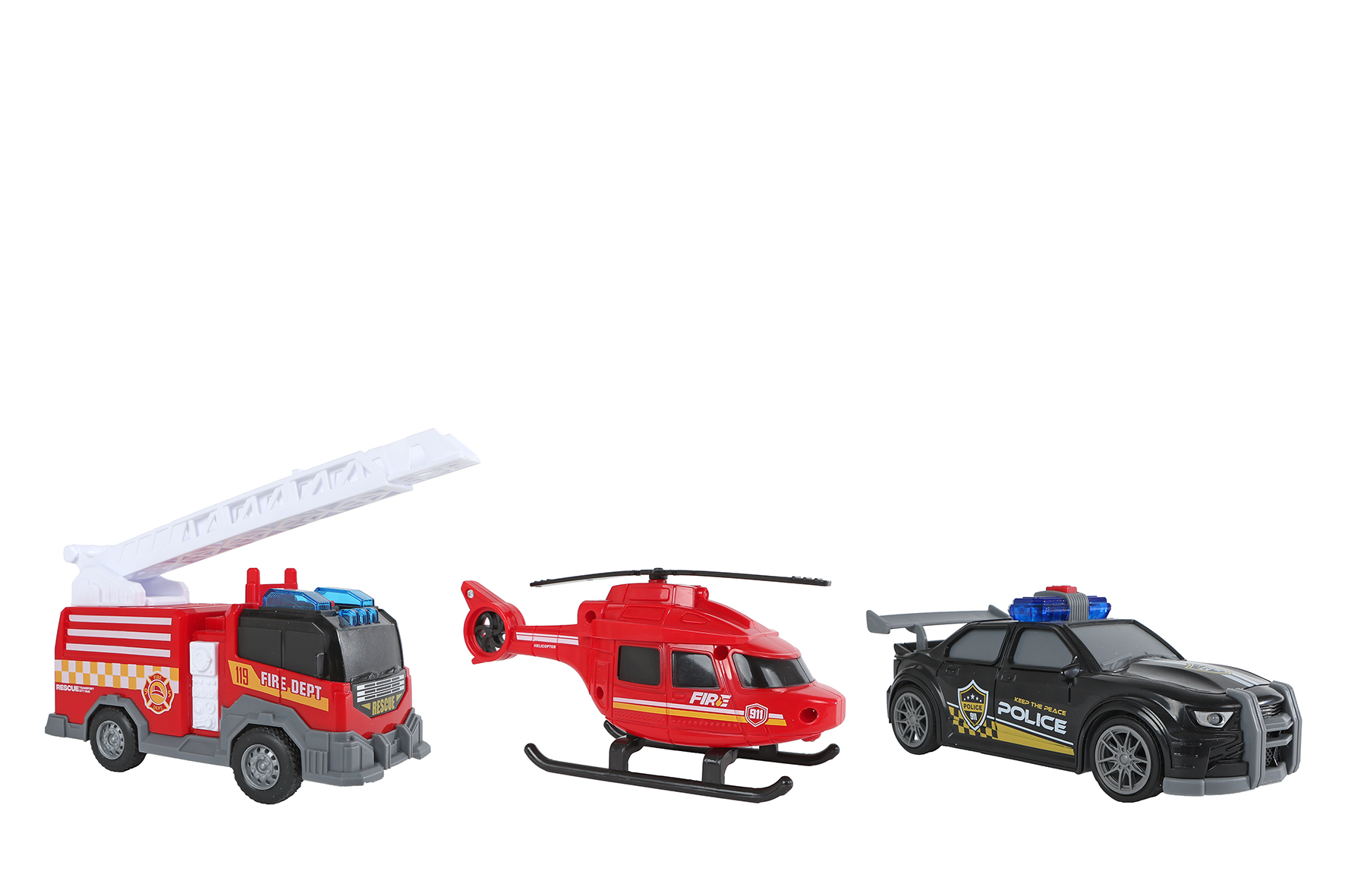 2-Play 3 hulpvoertuigen free wheel licht geluid 15cm