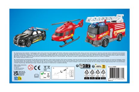2-Play 3 hulpvoertuigen free wheel licht geluid 15cm