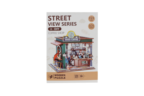 Woodworks DIY bouwpakket Coffee Shop m/licht 120dlg hout