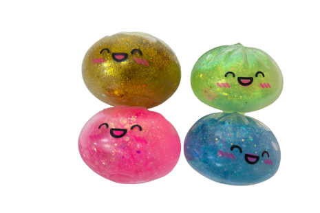 Squishy sugar dumpling 9cm in stoommand 4ass kleur 10cm