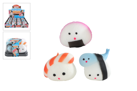 Kawaii Squishy Sushi vriendjes 3 stuks 5cm in takeaway box