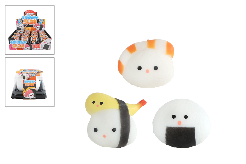 Kawaii fidget sushi vriendje 5cm in takeaway doosje