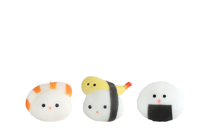 Kawaii fidget sushi vriendje 5cm in takeaway doosje