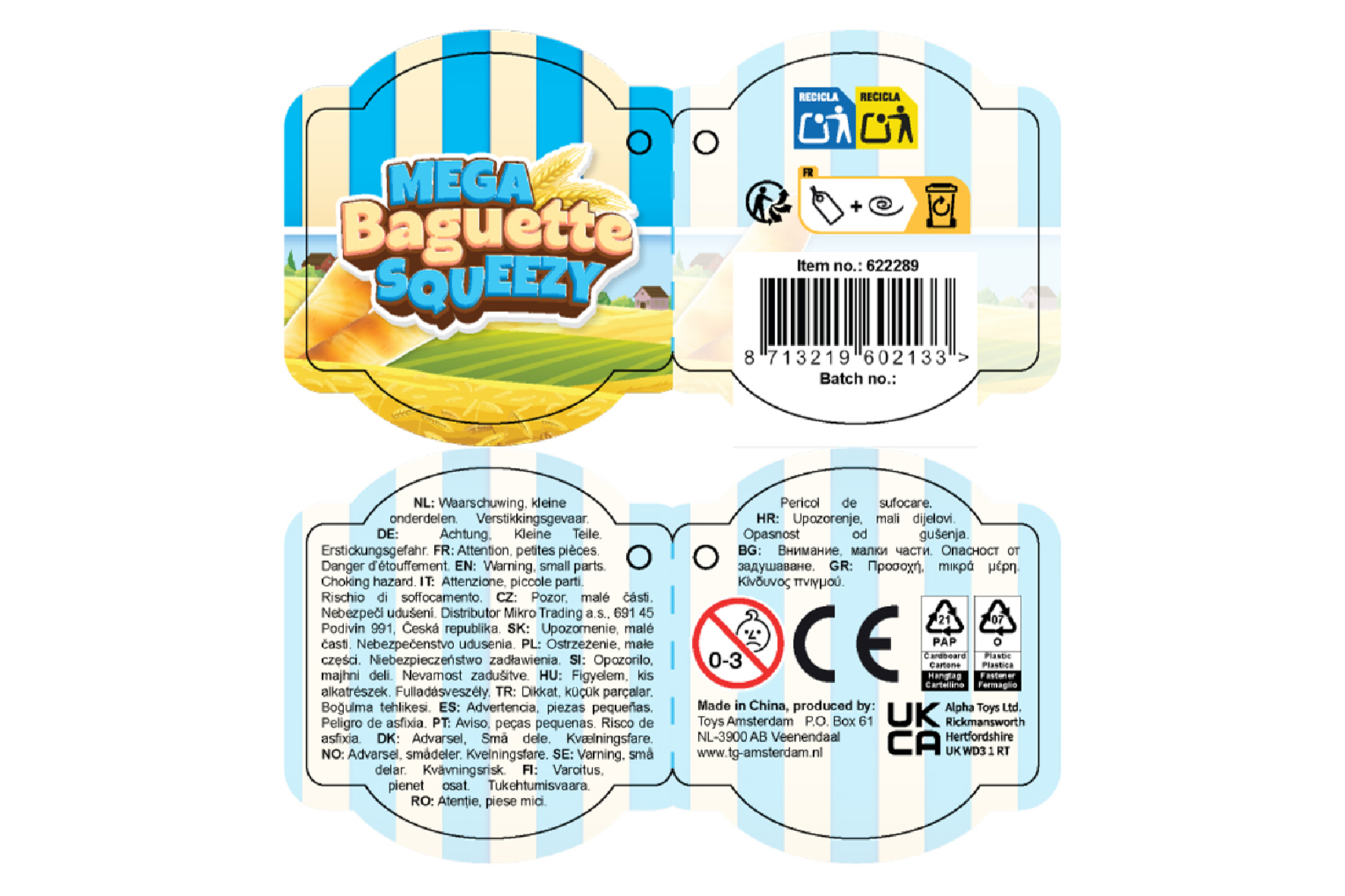 Squeeze jumbo baguette 37x8x8cm