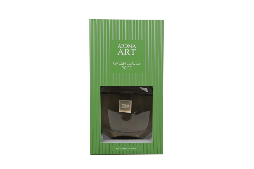 Diffuserset Aroma Art 23x23x39cm 800ml - Green Leaves Rose
