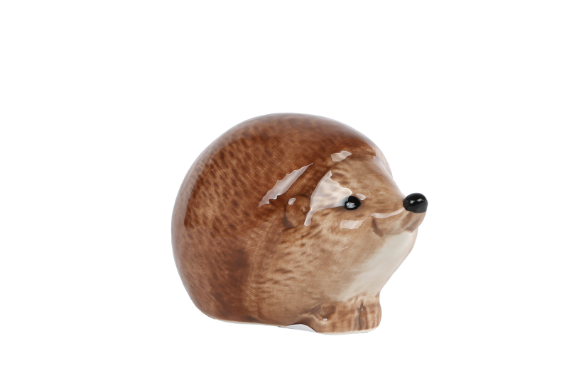 Sculptuur Egel bruin aardewerk 10,5x7x6cm 2ass.