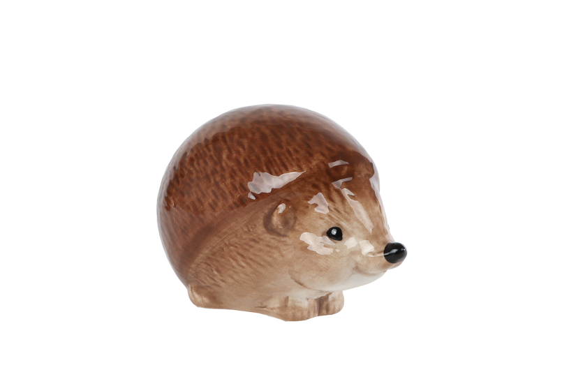 Sculptuur Egel bruin aardewerk 10,5x7x6cm 2ass.