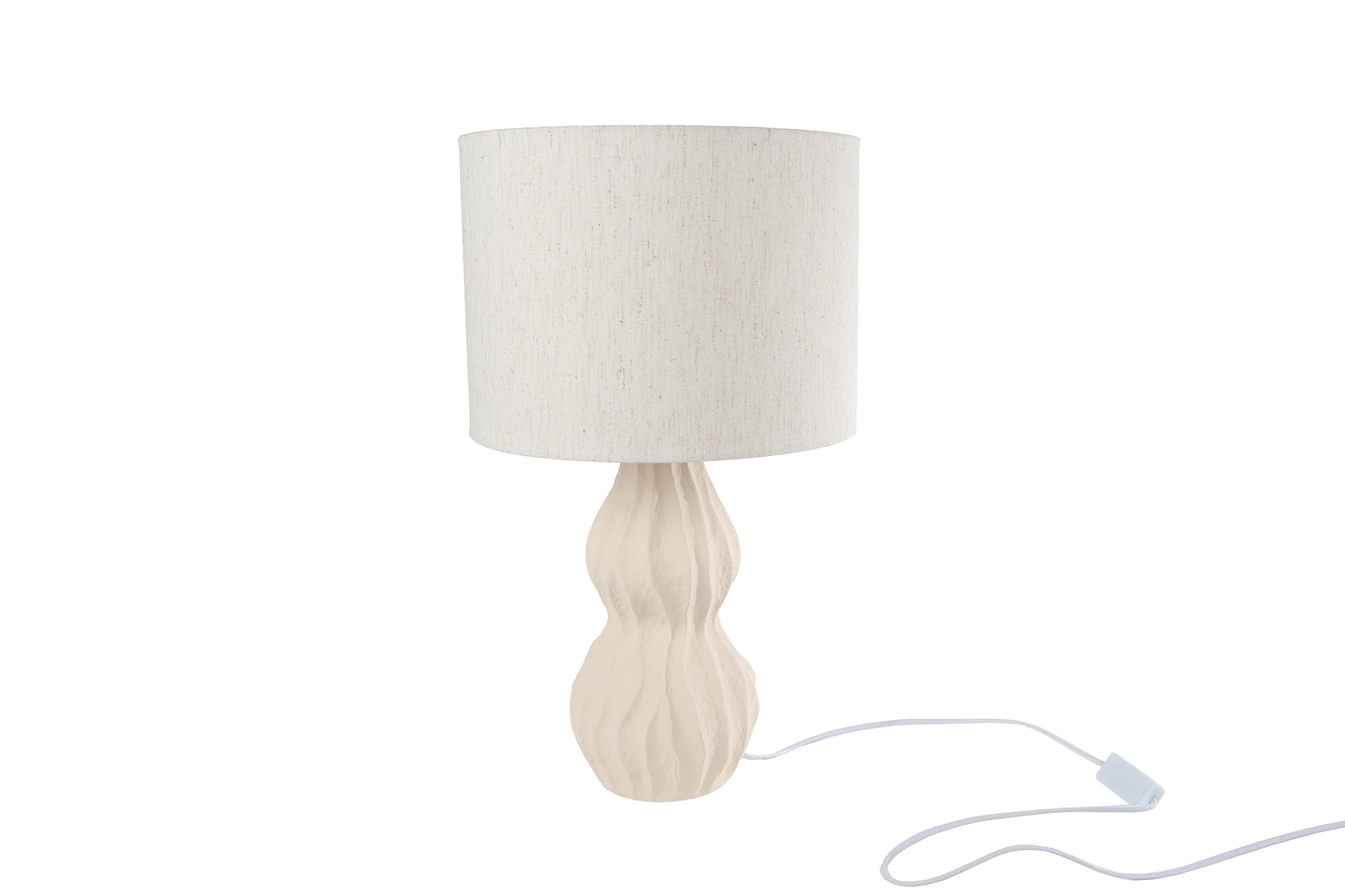 Tafellamp Moyra E27 linnen kap beige aardew 25x25x45cm