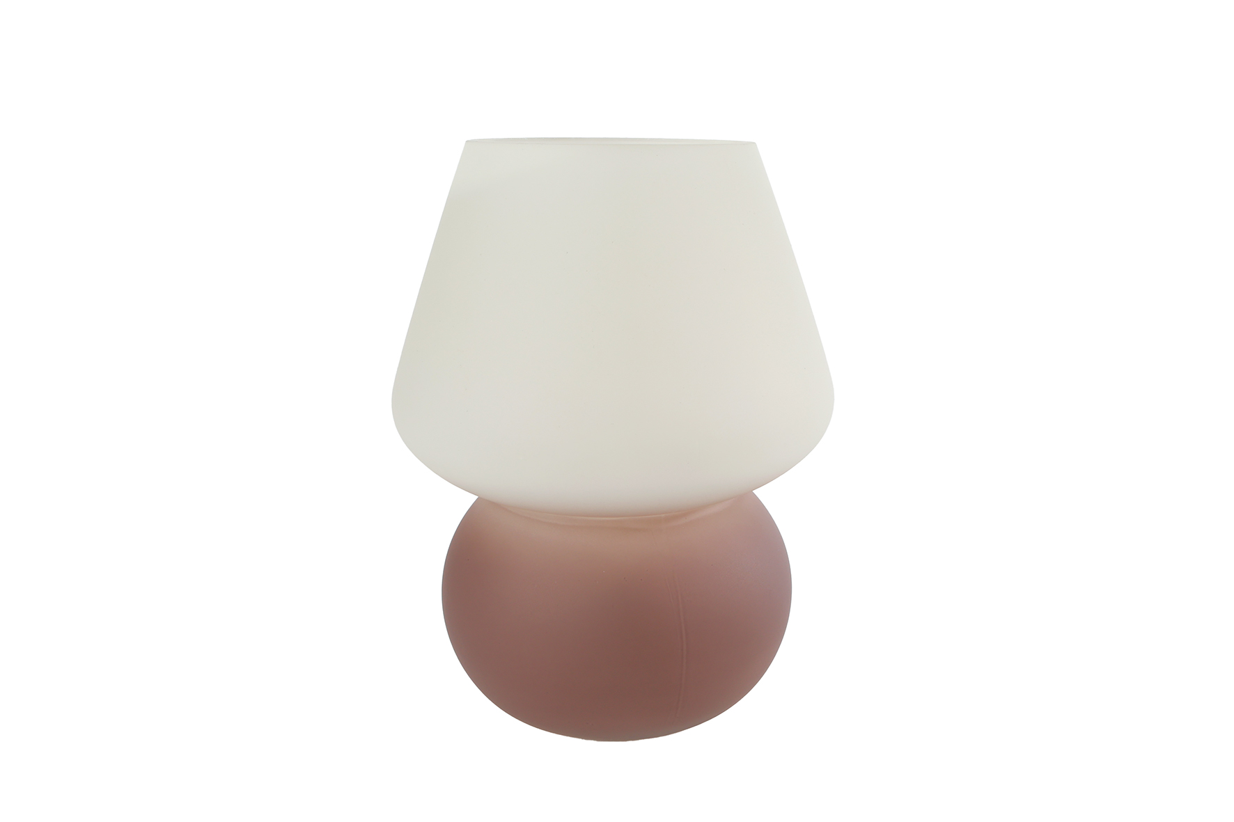 Sfeerverlichting LED Cara beige/bruin glas 14x14x20cm 2ass.