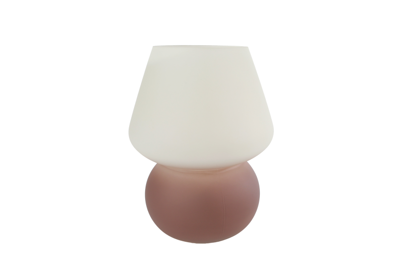 Sfeerverlichting LED Cara beige/bruin glas 14x14x20cm 2ass.