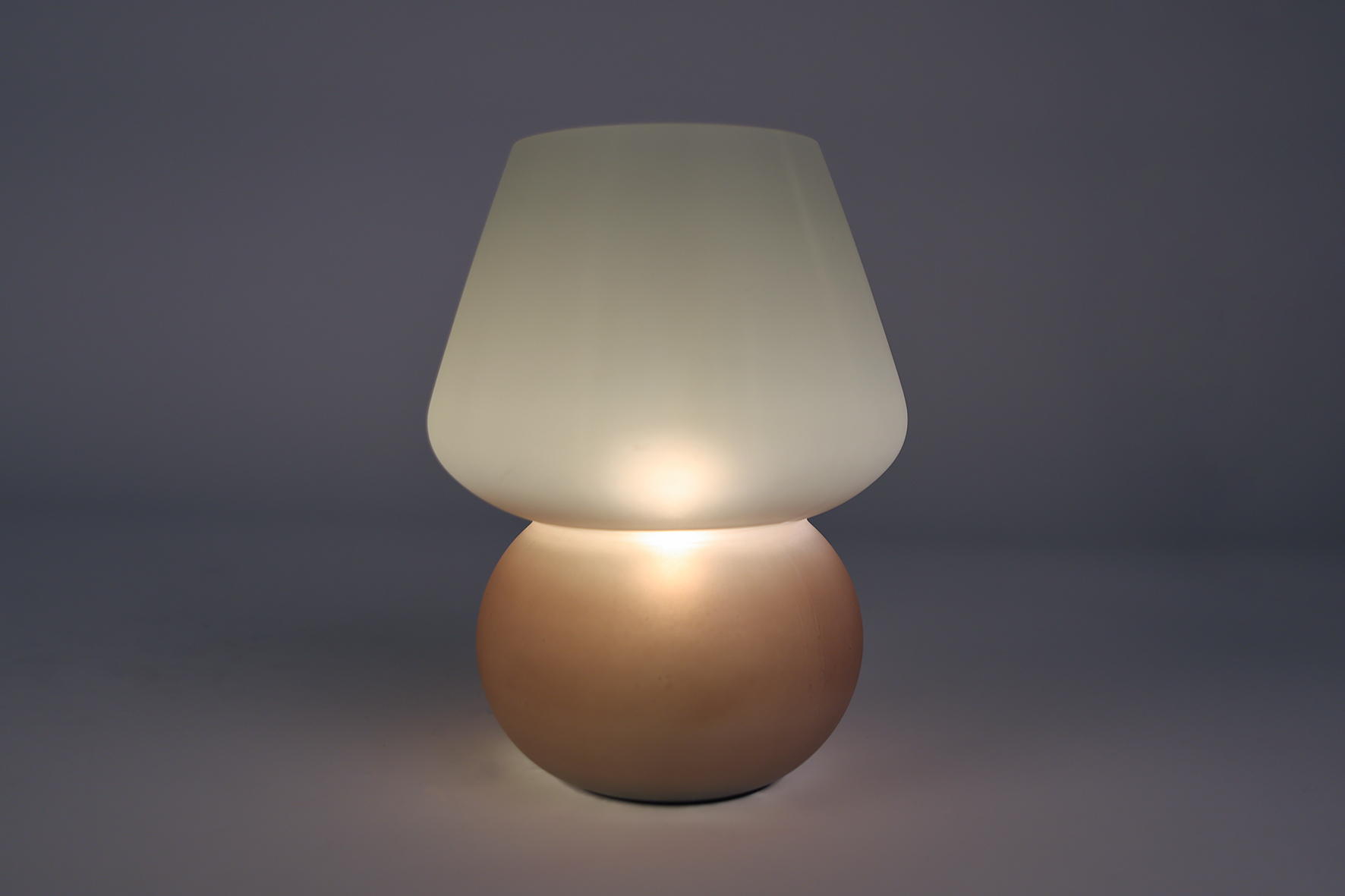 Sfeerverlichting LED Cara beige/bruin glas 14x14x20cm 2ass.