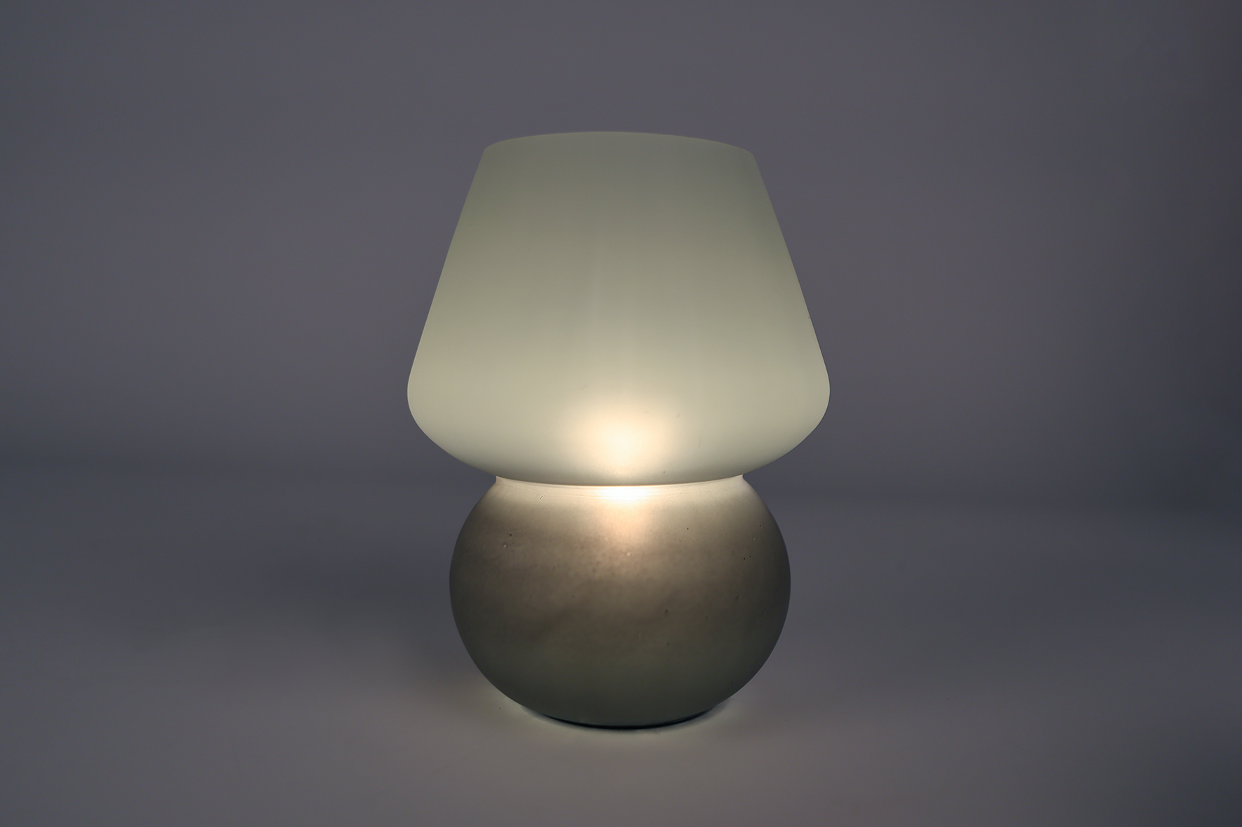 Sfeerverlichting LED Cara beige/bruin glas 14x14x20cm 2ass.