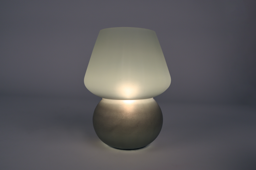 Sfeerverlichting LED Cara beige/bruin glas 14x14x20cm 2ass.