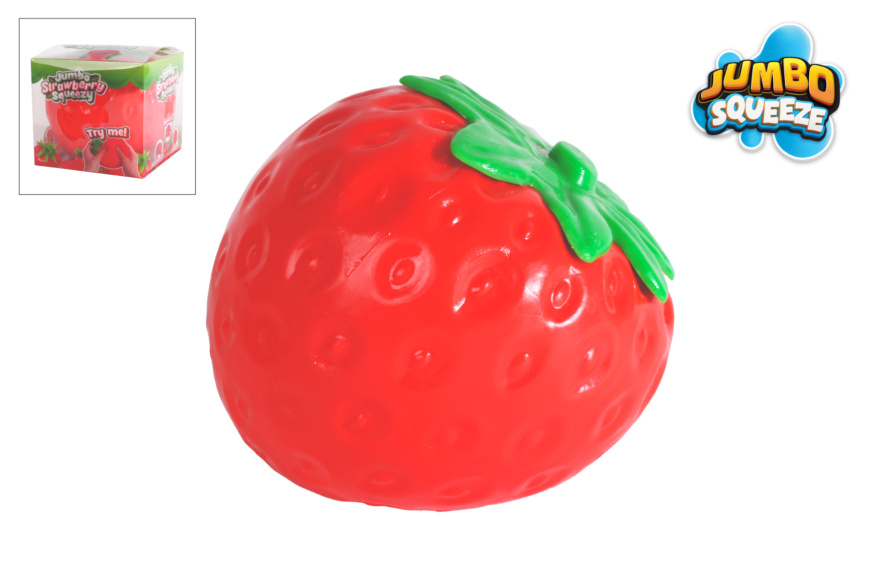 Jumbo Squeeze Aardbei anti-stress 14x14x15cm