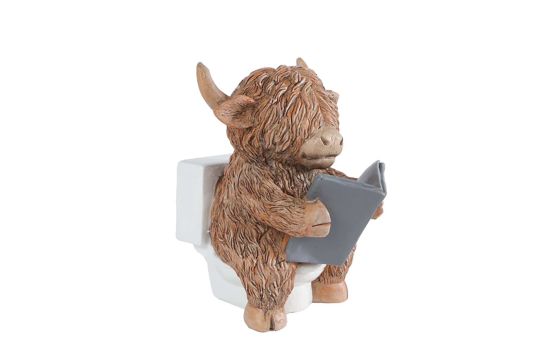 Sculptuur Highlander toilet bruin 10x6x11cm